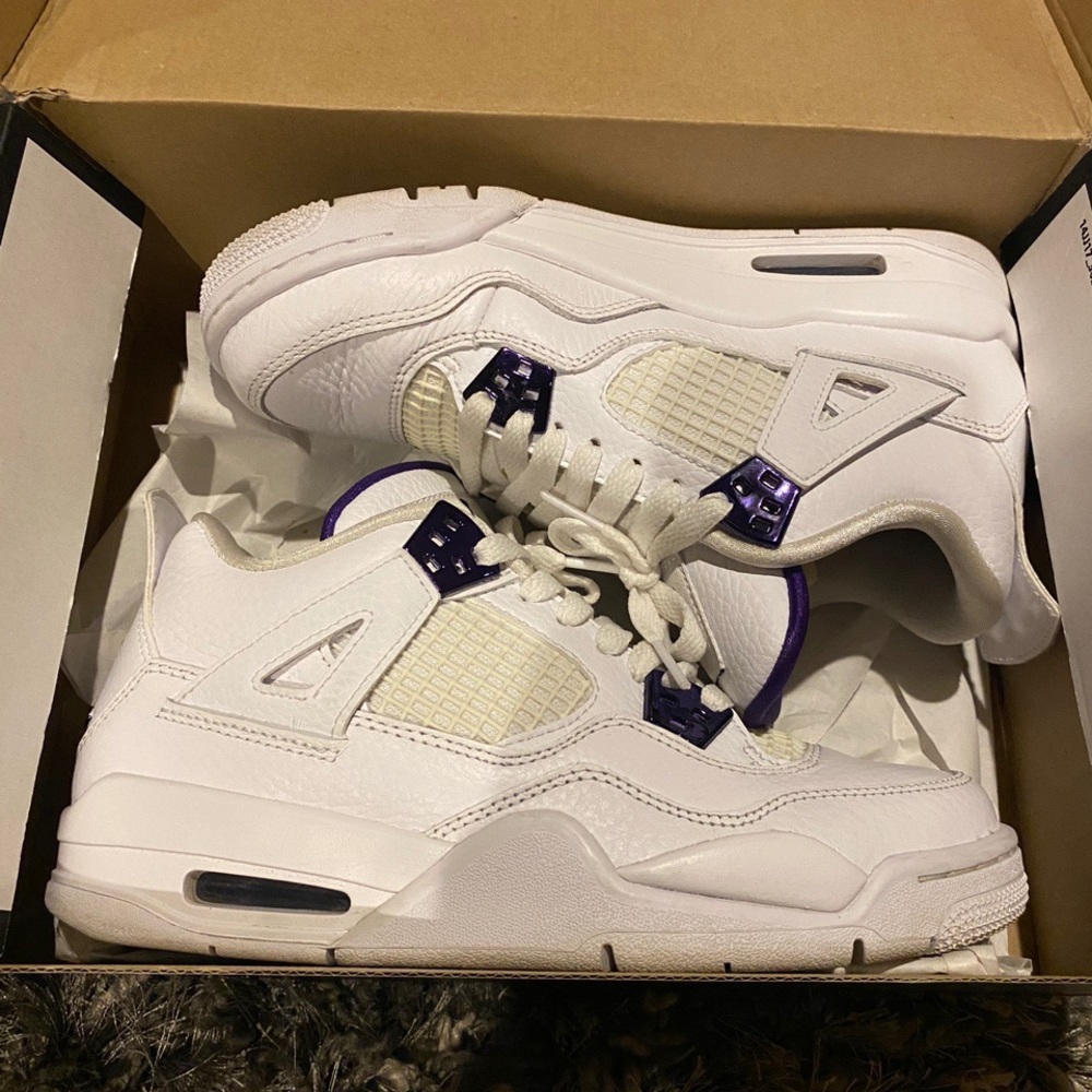 metallic purple jordan 4s